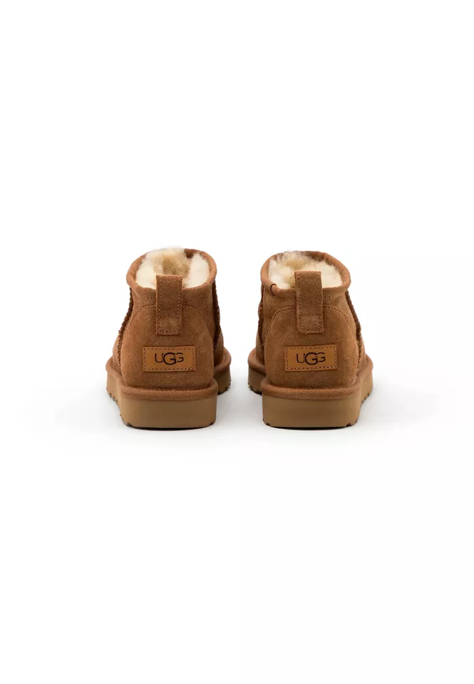 Brand New UGG Classic Ultra Mini Boots – Chestnut (1116109) Women’s 100% Authentic, Sheepskin Lining | AmazPromo