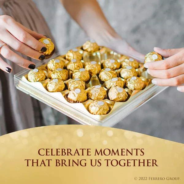 Ferrero Rocher Valentine's Day Chocolate Gift Heart – 3.5oz | Premium Hazelnut & Milk Chocolate Deli | AmazPromo