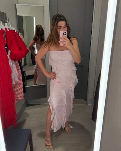 Elegant Lace Ruffle Maxi Bodycon Dress – Strapless Formal Gown for Women extra image