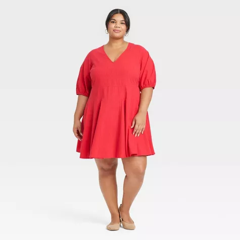 Universal Thread Women's Bell Elbow Sleeve V-Neck Mini A-Line Dress – Comfortable & Chic | AmazPromo