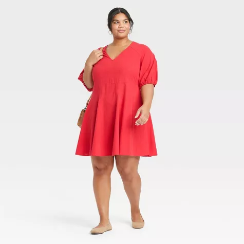 Universal Thread Women's Bell Elbow Sleeve V-Neck Mini A-Line Dress – Comfortable & Chic | AmazPromo