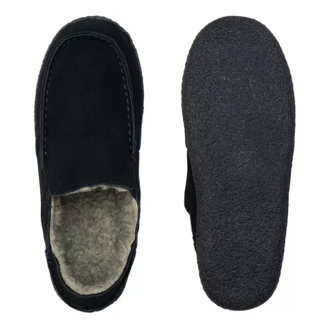 Alpine Swiss Men's Suede Moccasin Slippers – Faux Fur Lined, Cozy Indoor House Shoes extra image