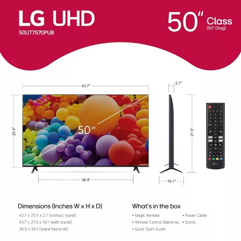 LG 50" 4K UHD Smart TV with AI Processor & webOS – Ultimate Home Entertainment | AmazPromo