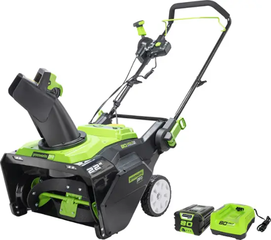 Greenworks 80V 22” Cordless Electric Snow Blower – Brushless, 4.0Ah Battery & Rapid Charger | AmazPromo