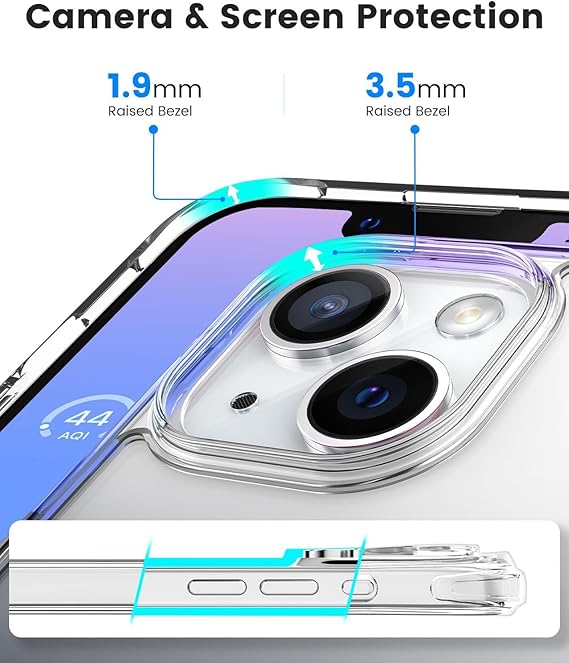 Mkeke Magnetic Clear Case for iPhone 15 – MagSafe Compatible, Military-Grade Drop Protection | AmazPromo