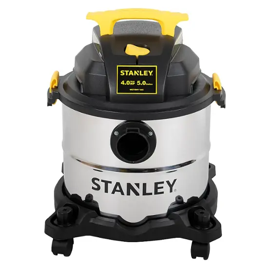 Stanley 5-Gallon Stainless Steel Wet/Dry Shop Vacuum – Powerful Heavy-Duty Suction | AmazPromo
