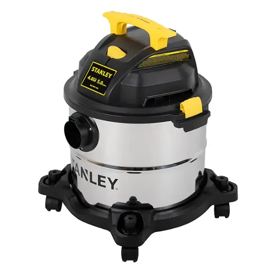 Stanley 5-Gallon Stainless Steel Wet/Dry Shop Vacuum – Powerful Heavy-Duty Suction | AmazPromo