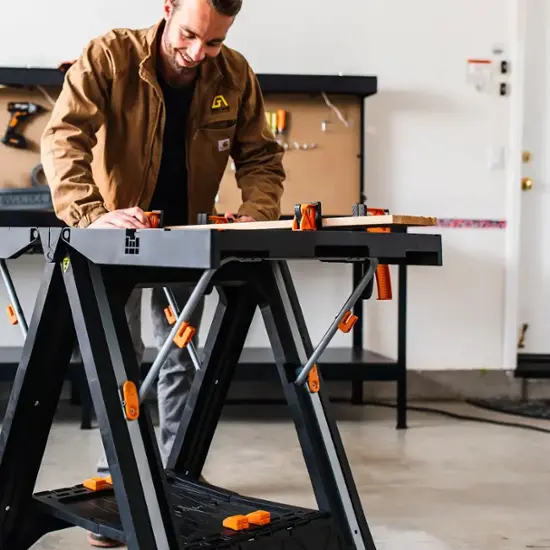 WORX Pegasus 2-in-1 Folding Work Table & Heavy-Duty Sawhorse – Portable, Sturdy & Lightweight extra image