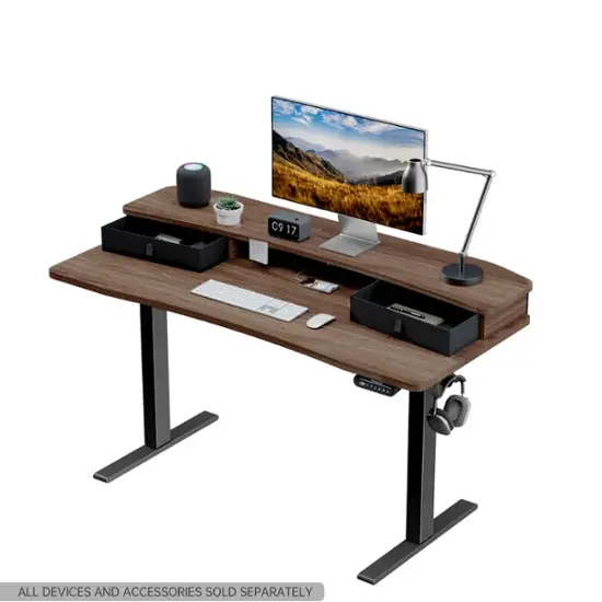 HUANUO Electric Standing Desk – 55" x 26" Adjustable Sit-Stand Workstation with Storage Drawers extra image