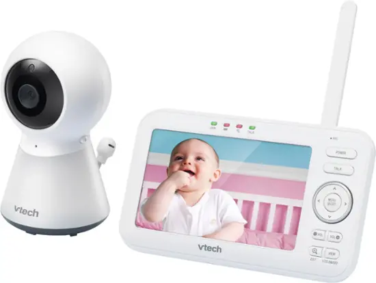 VTech 5” HD Baby Monitor with Adaptive Night Light, Two-Way Audio, Soothing Sounds & Temperature Sen | AmazPromo