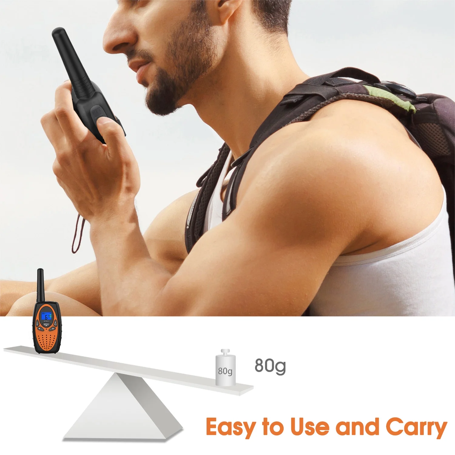 Wishouse M880 Long-Range Walkie Talkies – 2-Pack, 22 Channels, Hands-Free VOX, Noise Cancelling, NOA | AmazPromo