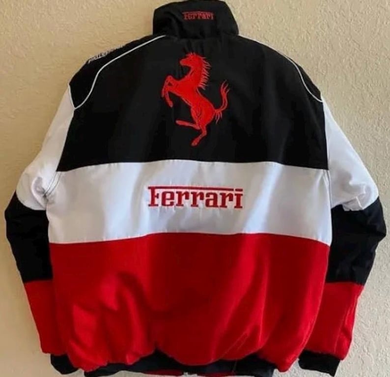 Limited Edition Ferrari F1 Racing Jacket – Vintage Streetwear | Fully Embroidered Y2K Formula 1 Bomb extra image