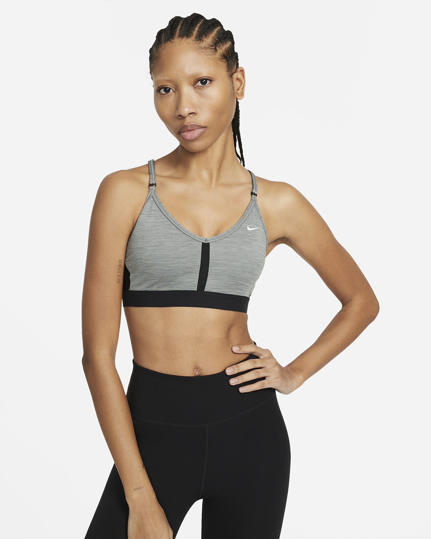 Nike Dri-FIT Indy Women's Light-Support Padded V-Neck Sports Bra – Adjustable Straps, Breathable & C extra image
