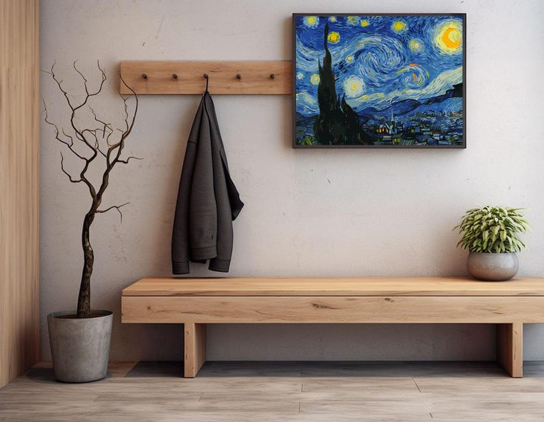 Van Gogh Starry Night Paint by Numbers Kit – 40x50cm Framed Canvas | DIY Painting Set for Adults | AmazPromo