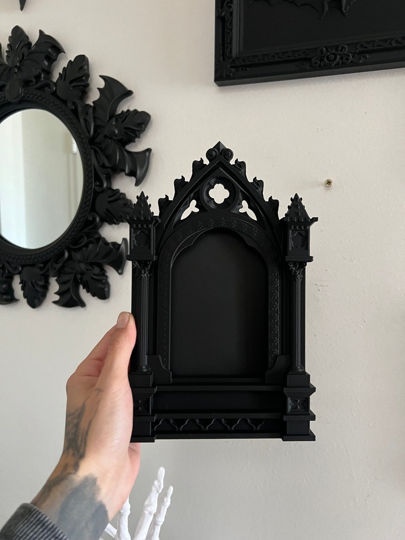 Gothic Cathedral Photo Frame – Vintage Wall Decor, 3D Printed Gothic Frame for Dark Aesthetic | AmazPromo