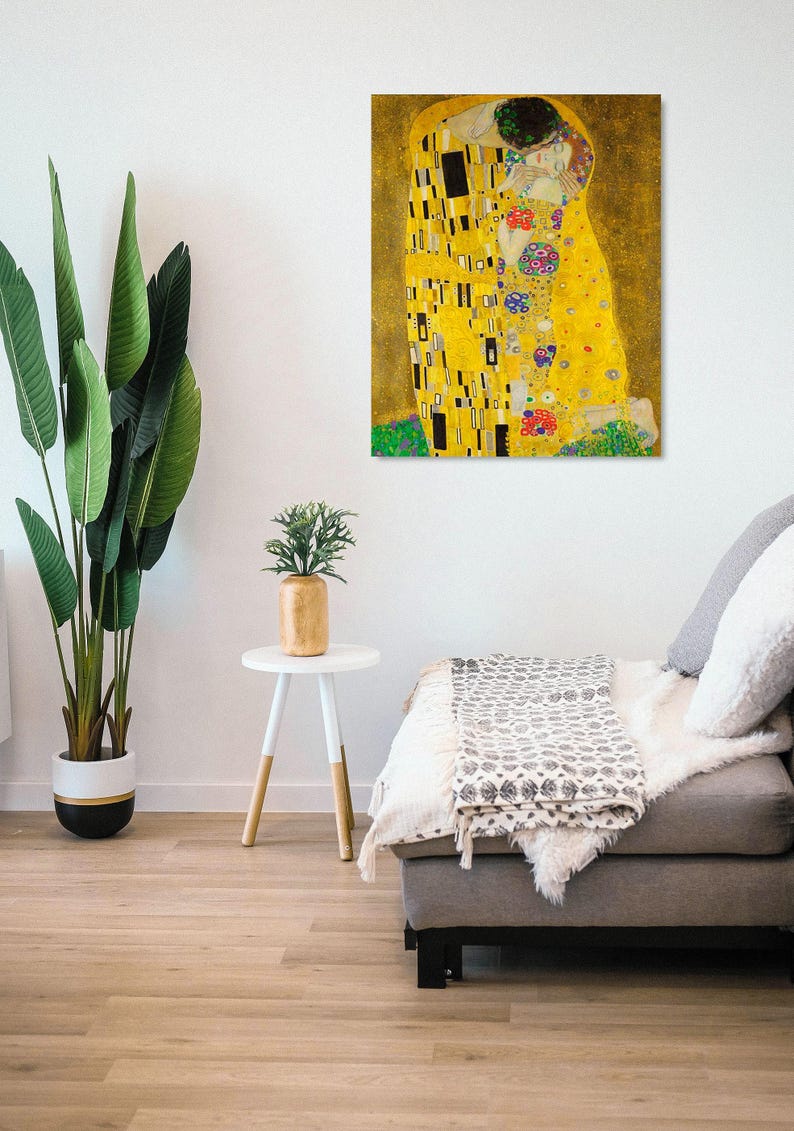 Luxury Paint by Numbers Kit – The Kiss by Gustav Klimt | Framed 40x50cm | DIY Art for Adults & Begin | AmazPromo