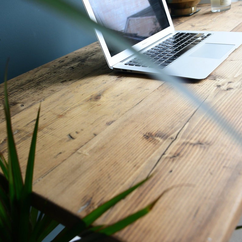 Rustic Reclaimed Wood Desk – Handmade Industrial Office Desk, Home Office Workspace, Custom Wooden extra image