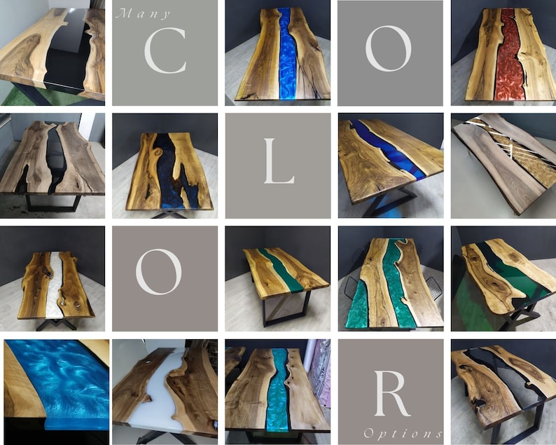 Luxury Live Edge Walnut Epoxy Coffee Table – Handmade Modern Resin River Table with Metal Legs extra image