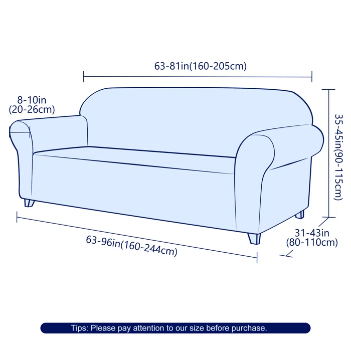 Stretch Sofa Slipcover – 1-Piece Textured Grid Box Cushion Cover, Soft & Durable, Elastic Fit for Co | AmazPromo