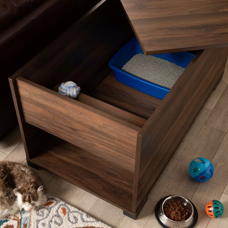 Modern Cat Litter Box Enclosure – Stylish Hidden Cat House with Storage & Easy Cleaning extra image