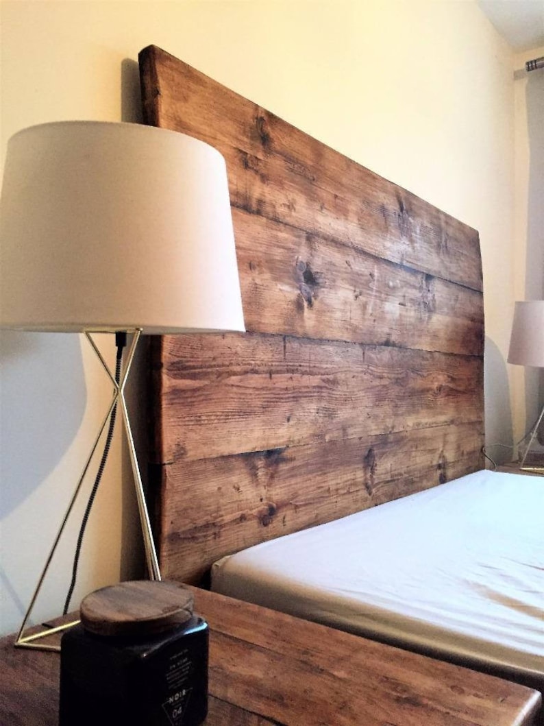 Handmade Reclaimed Wood Headboard – Rustic Solid Wood Plank Bed Headboard, Farmhouse Scandinavian extra image