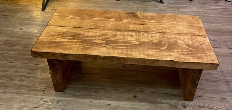 Rustic Live Edge Coffee Table – Handmade Solid Wood, Farmhouse Industrial Style, Custom Sizes, Pine extra image