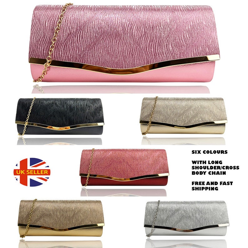 Elegant Glitter Envelope Clutch Bag for Women – Crossbody & Shoulder Handbag with Detachable Chain – extra image