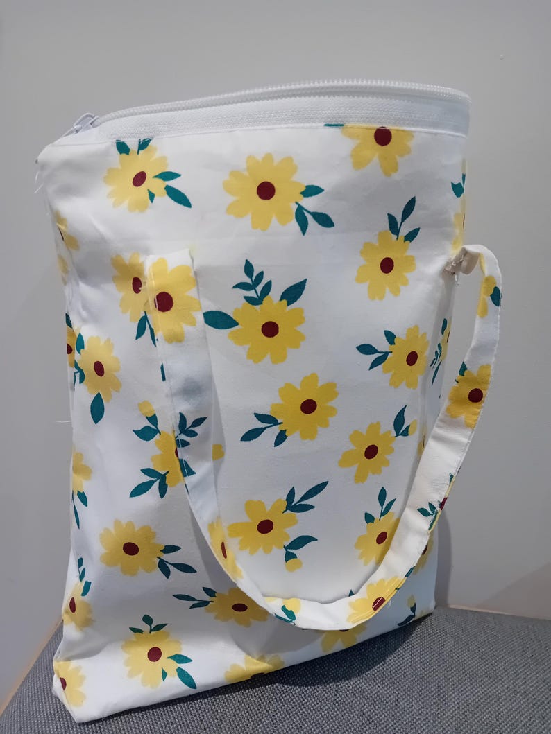 Floral Cotton Tote Bag with Zip | Handmade Canvas Shoulder Bag for Women | Stylish & Durable Shoppin extra image