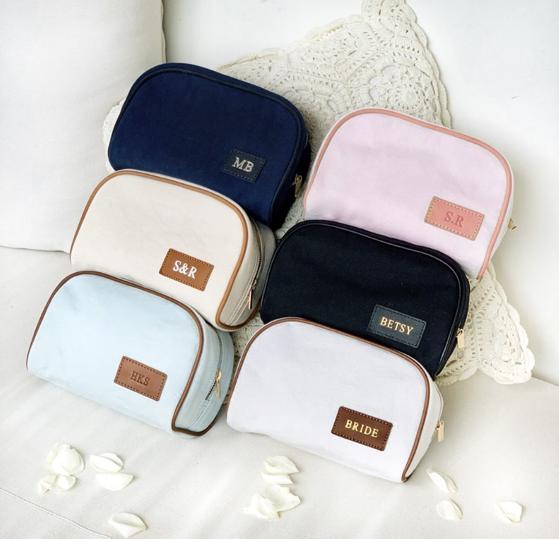Personalized Monogram Makeup Bag – Bridesmaid Gift, Travel Cosmetic Pouch for Women, Custom Wedding extra image