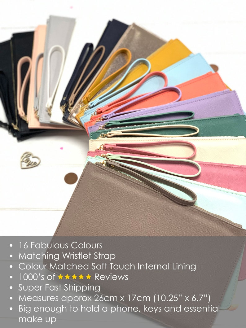 Personalised Bridesmaid Clutch Bag – Custom Initial Pouch, Monogram Wedding Gift extra image