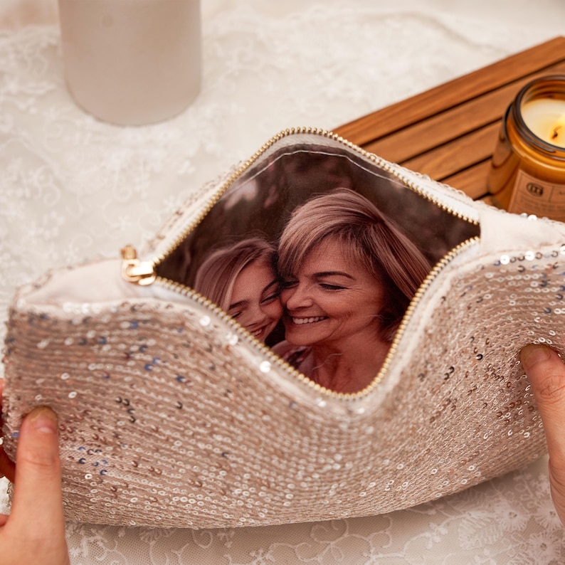 Personalized Wedding Clutch with Photo & Text – Custom Bridal Purse, Mother of the Bride Gift | AmazPromo