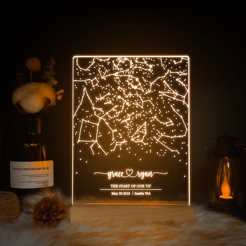 Personalized Star Map Night Light – Custom Constellation Map by Date, Night Sky Projection Lamp extra image