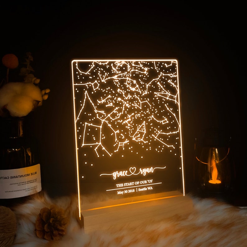 Personalized Star Map Night Light – Custom Constellation Map by Date, Night Sky Projection Lamp extra image