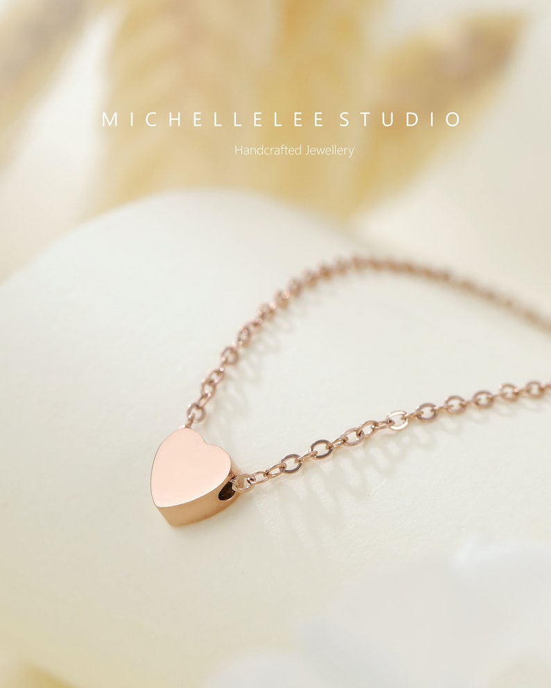 Elegant Stainless Steel Heart Pendant Necklace - Gold, Silver, Rose Gold, with Matching Earrings - P extra image