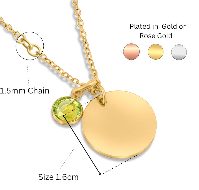 Personalized Birth Flower & Swarovski Birthstone Necklace – Custom Engraved Name Jewelry extra image