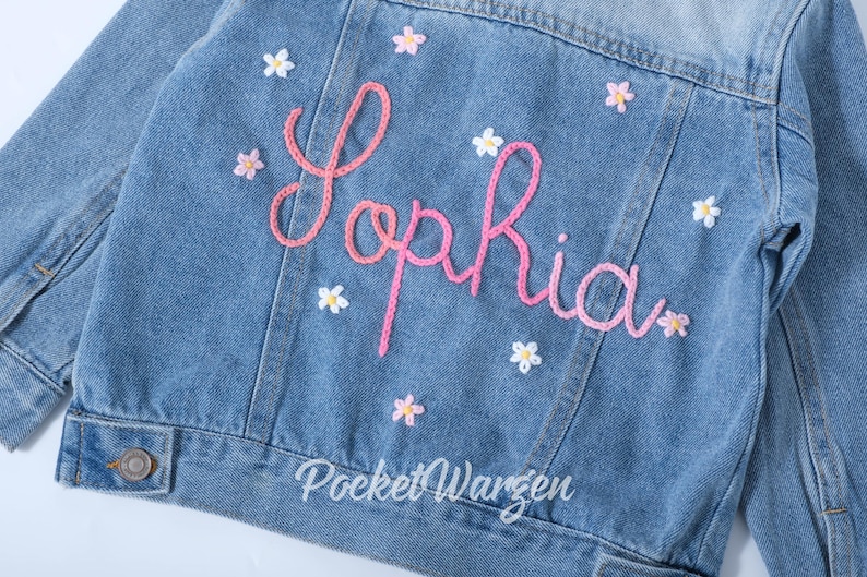 Personalized Baby & Toddler Denim Jacket – Custom Embroidered Jean Jacket with Name, Trendy Kids Out | AmazPromo