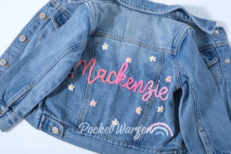 Personalized Baby & Toddler Denim Jacket – Custom Embroidered Jean Jacket with Name, Trendy Kids Out extra image