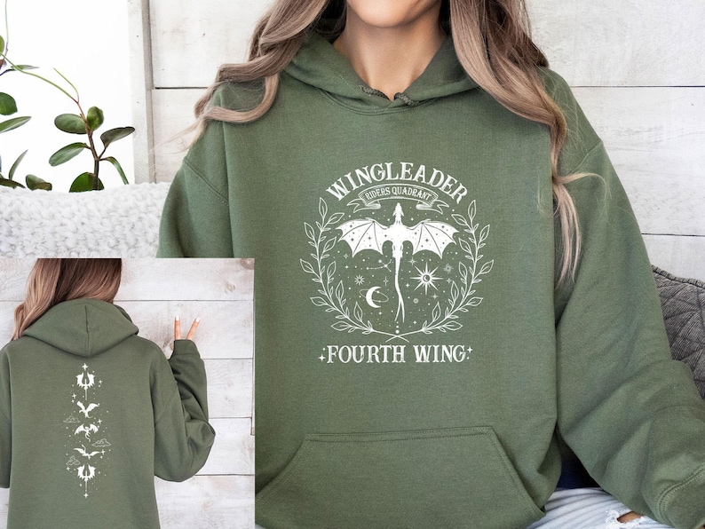 Fourth Wing Hoodie - Bookish Hoodie for Fantasy Lovers | Basgiath War College Merch | Cozy Book Club | AmazPromo