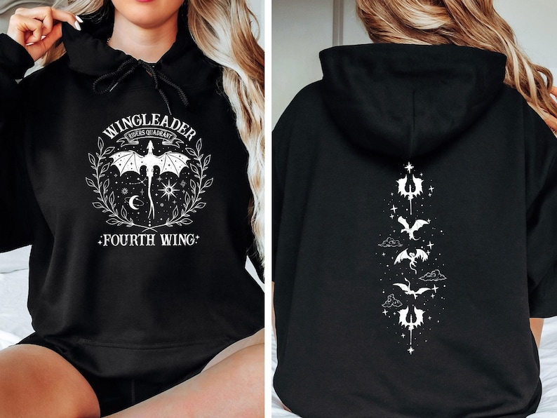 Fourth Wing Hoodie - Bookish Hoodie for Fantasy Lovers | Basgiath War College Merch | Cozy Book Club | AmazPromo