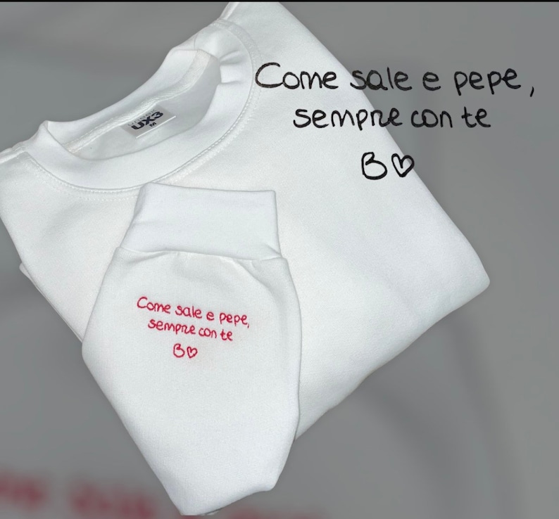 Personalized Handwriting Embroidered Sweatshirt or Hoodie – Custom Gift for Couples, Anniversary extra image