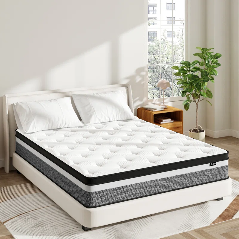 10-Inch Hybrid Mattress – Gel Memory Foam & Pocketed Coils for Ultimate Comfort | AmazPromo