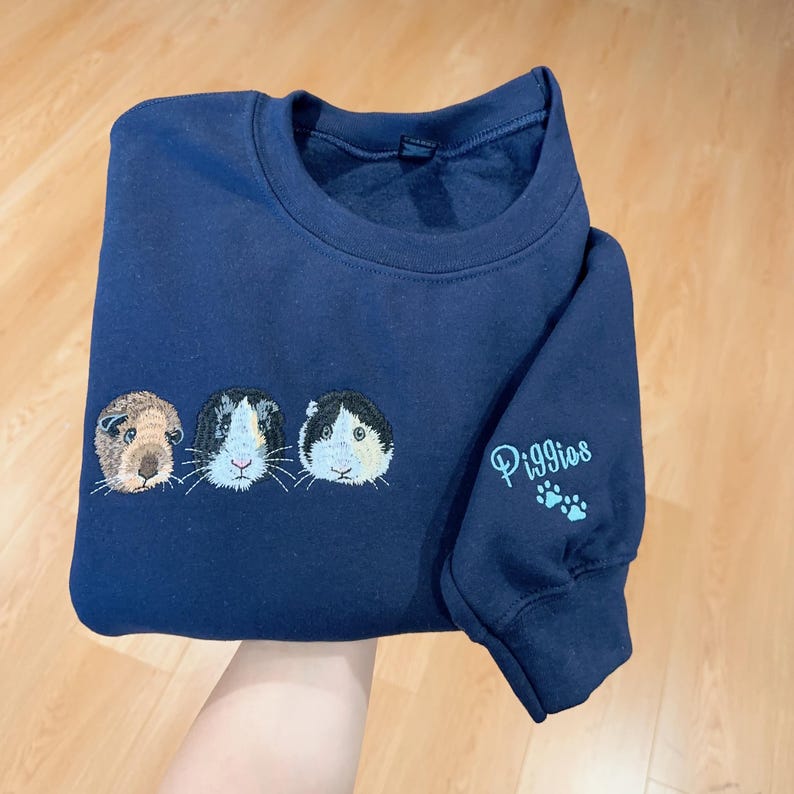 Custom Embroidered Pet Sweatshirt – Personalized Pet Hoodie with Name – Unique Pet Face Embroidery C extra image