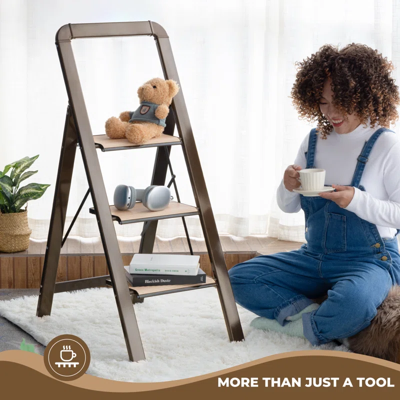 Lightweight Aluminum Step Ladder – Sturdy & Foldable for Home & Office | AmazPromo