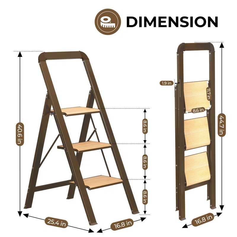 Lightweight Aluminum Step Ladder – Sturdy & Foldable for Home & Office extra image