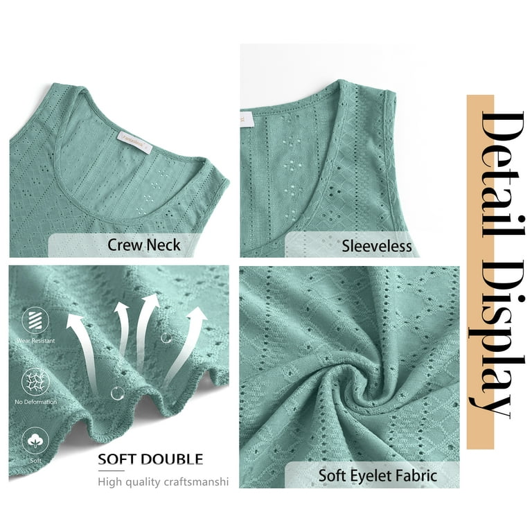 Fantaslook Women's Eyelet Embroidered Tank Top - Sleeveless Casual Summer Blouse with Crew Neck - extra image