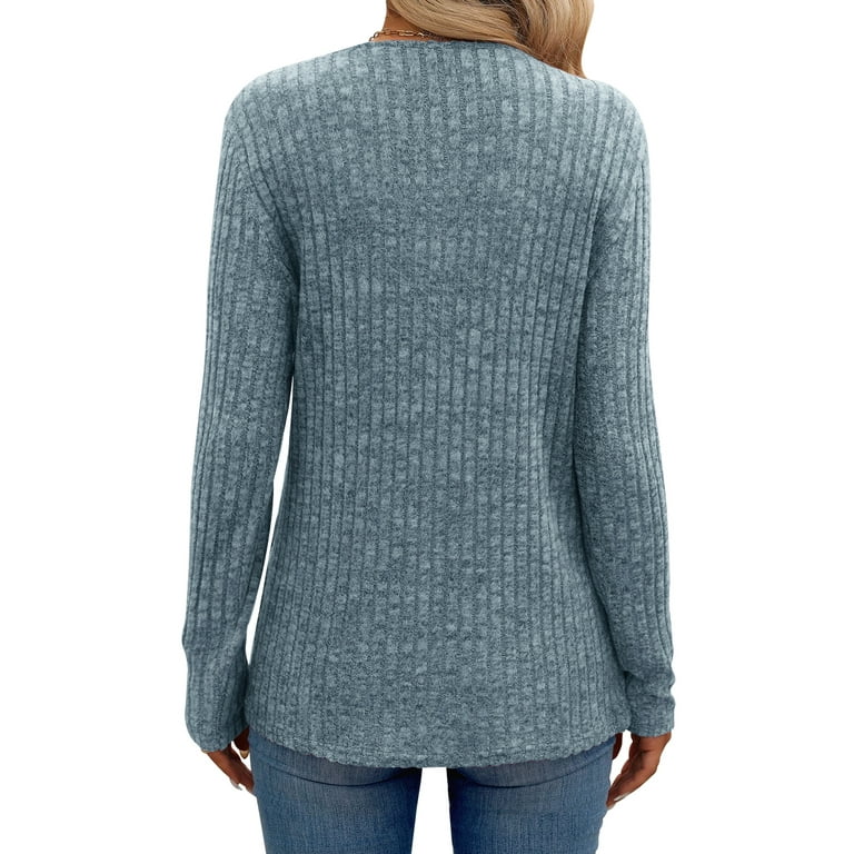 Fantaslook Women's Square Neck Long Sleeve Tunic Blouse with Decorative Button Sides | AmazPromo