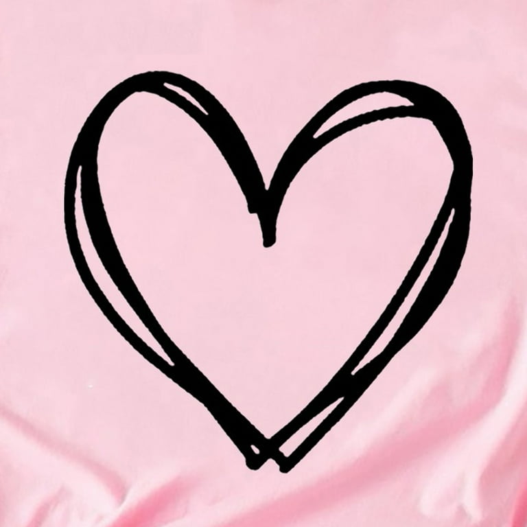 Babysbule Women's Summer Valentine's Day Love Print Graphic Tee – Chic Casual Short Sleeve Top | AmazPromo