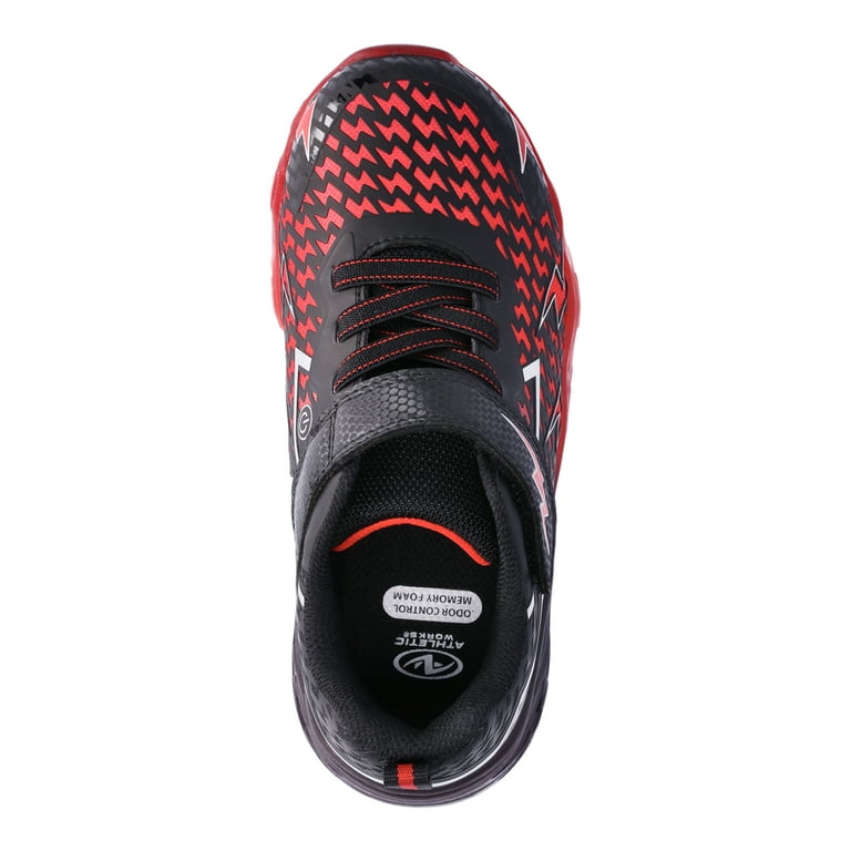 Athletic Works Boys' Light-Up Sneakers – LED Flashing Running Shoes with Hook & Loop Strap, Non-Slip extra image
