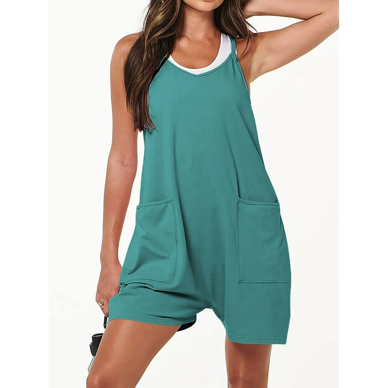 Fantaslook Women's Summer Jumpsuits – Loose Spaghetti Strap Overalls Rompers with Pockets | AmazPromo