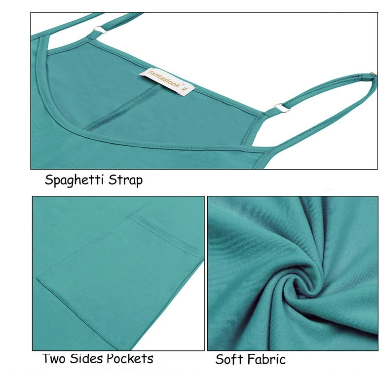 Fantaslook Women's Summer Jumpsuits – Loose Spaghetti Strap Overalls Rompers with Pockets extra image